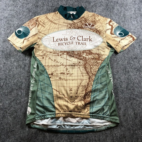Voler Tops - Voler Lewis & Clark Bicycle Trail Cycling Jersey‎ Womens Small Adventure Map USA